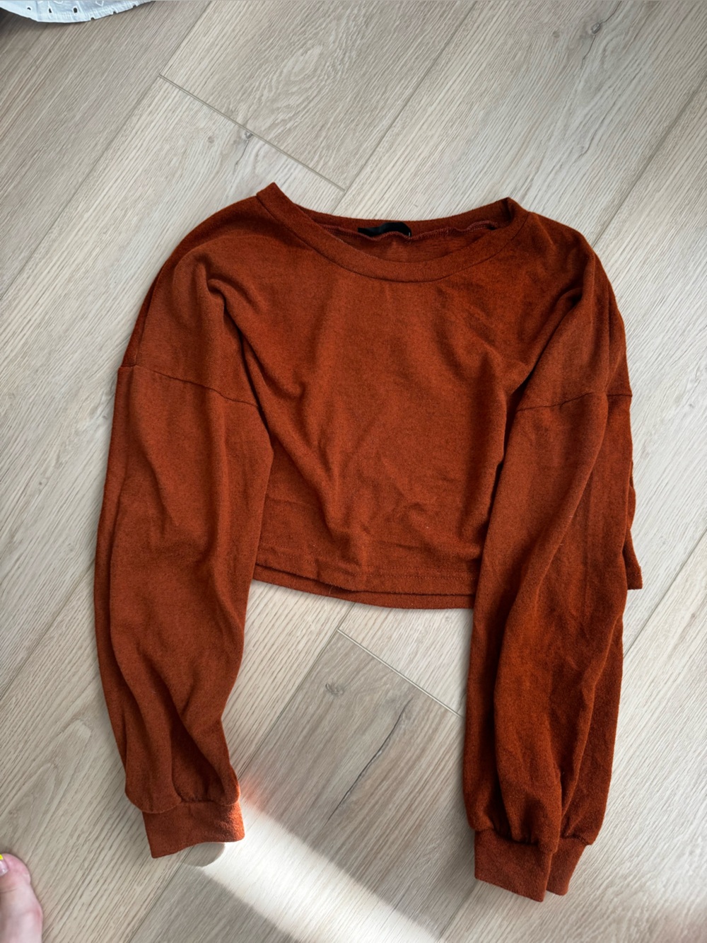 SHEIN Burnt Orange Cropped Sweatshirt